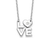 Sterling Silver LOVE Heart Necklace with Chain